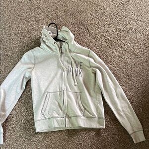 Victoria's Secret Pink, grey zip up hoodie